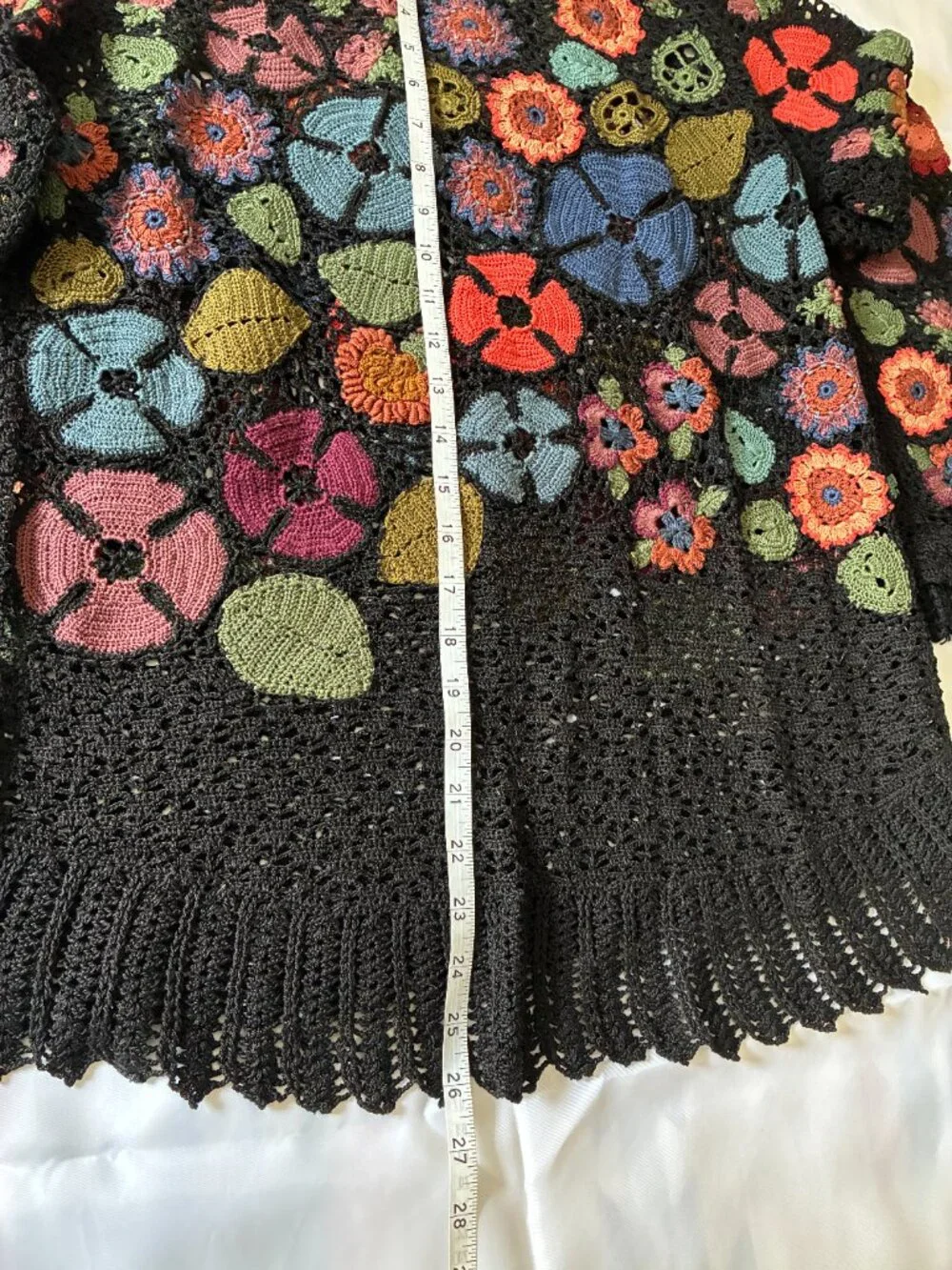 Peruvian Connection Millefiori Wildflower Hand-crocheted Sweater - Picture 9 of 14